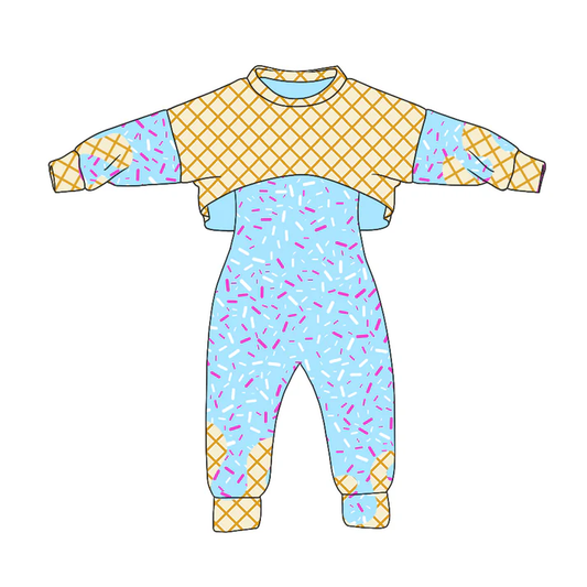 Custom summer teams baby girl clothes team blue long sleeve pants 2pc sets-25.8.4