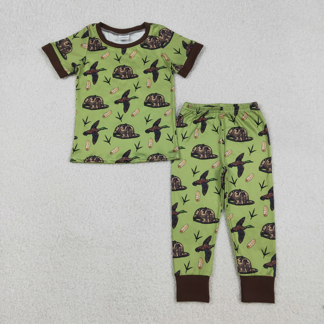 RTS NO MOQ Sibling Baby boy clothes duck puppy short Sleeve pants Suits
