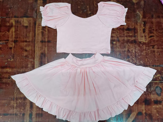 Custom moq 3 eta 6-7weeks baby girl clothes solid color pink short sleeve dress-25.5.12