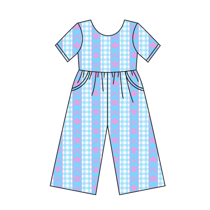 25.5.24 custom each style moq 5eta 4-6week Sibling Sister baby girl short sleeve jumpsuit 1 and jumpsuit 4 match design