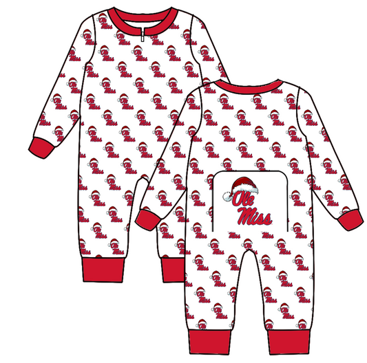 Custom moq 5 eta 6-8weeks   Santa hat red team long sleeve boys romper