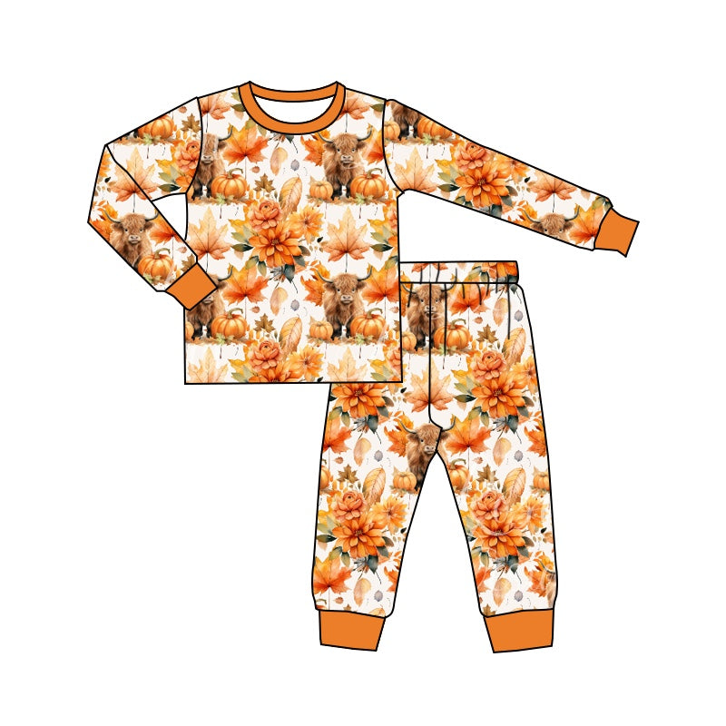 5.22 custom each style moq 5eta 4-5week Sibling Sister halloween pumpkin orange girls and boys outfits and baby romper match family design