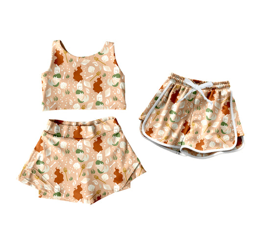 4.16 custom each style moq 5eta 4-6week Sibling Sister baby girls clothes Short sleeve yoga dress and shorts match family design