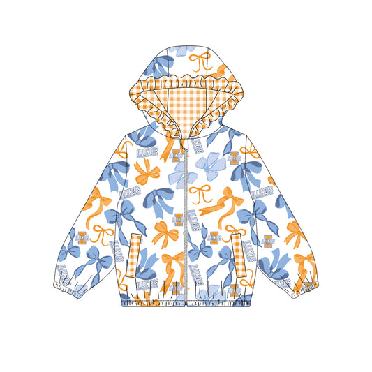 Custom moq 5 mix size milk silk summer teams baby girls clothes lace bow blue hooded long sleeve top-25.9.2