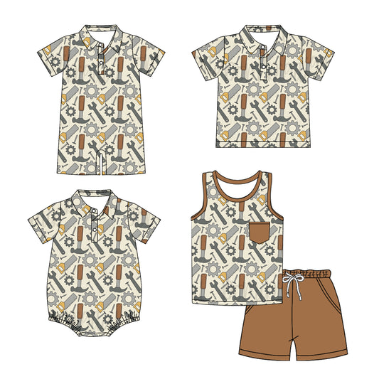 3.10 custom each style moq 5eta 4-6week Sibling Sister boots baby boy sets and boy rompers 1 and romper 2 and top match family design