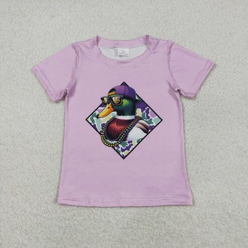 RTS NO MOQ Sibling Baby Boys Girls Short Sleeve Mardi Gras T-shirts Top