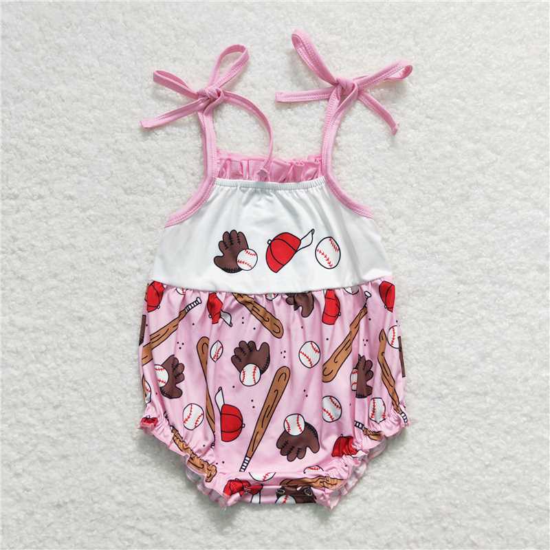 Baby Kids baseball Summer Embroidery Sibling Rompers Clothes Set