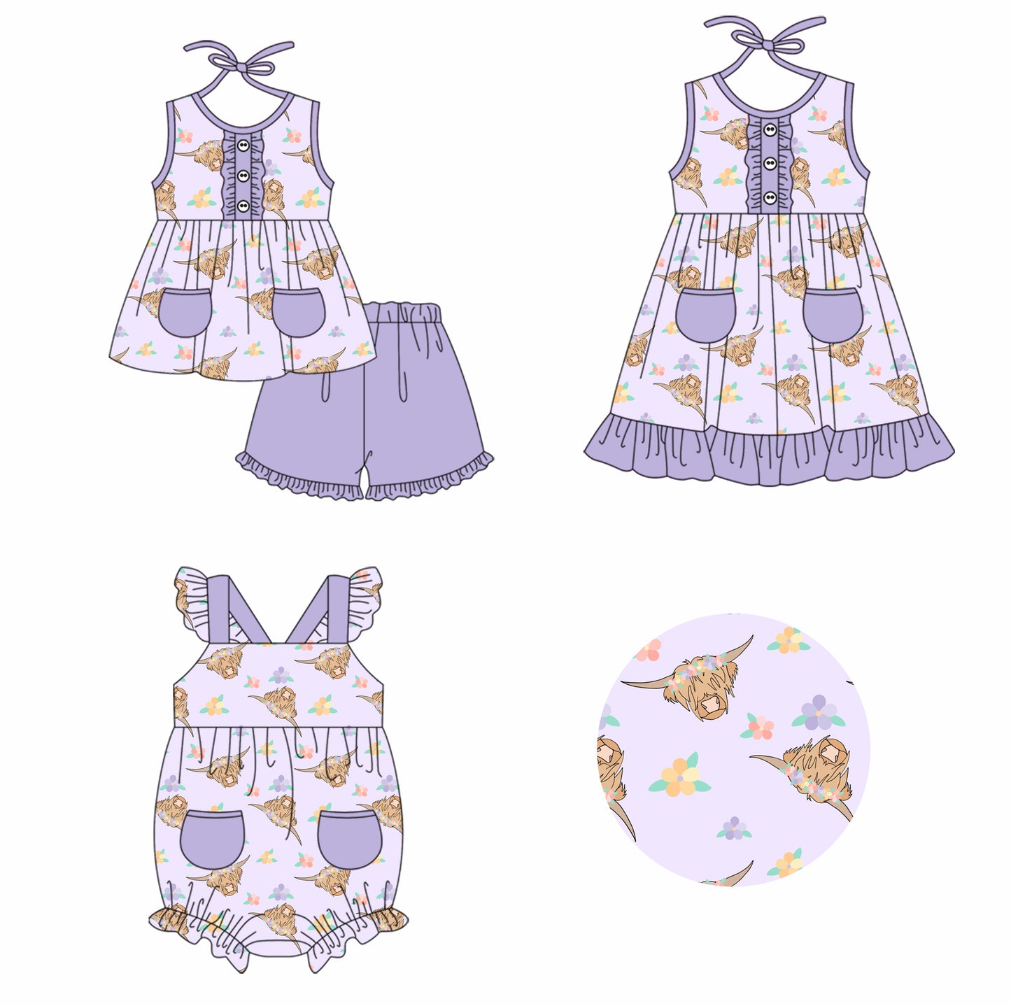 11.26 custom each style moq 5eta 4-6week Sibling Sister alpine head baby girl short sleeve shorts sets and dress and rompers match family design
