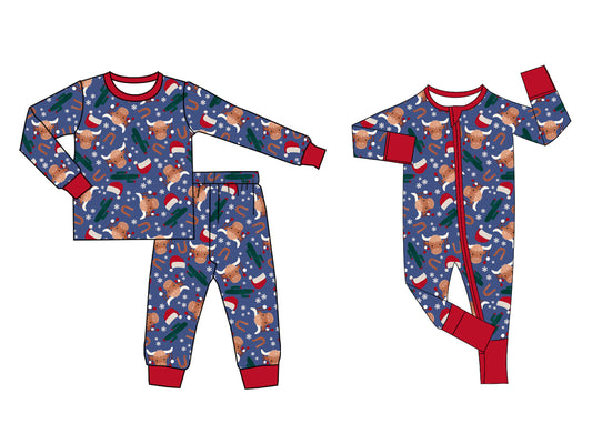 25.5.21 custom each style moq 5eta 4-6week Sibling Sisters Christmas cow head baby boy long sleeve pants sets and rompers match family design