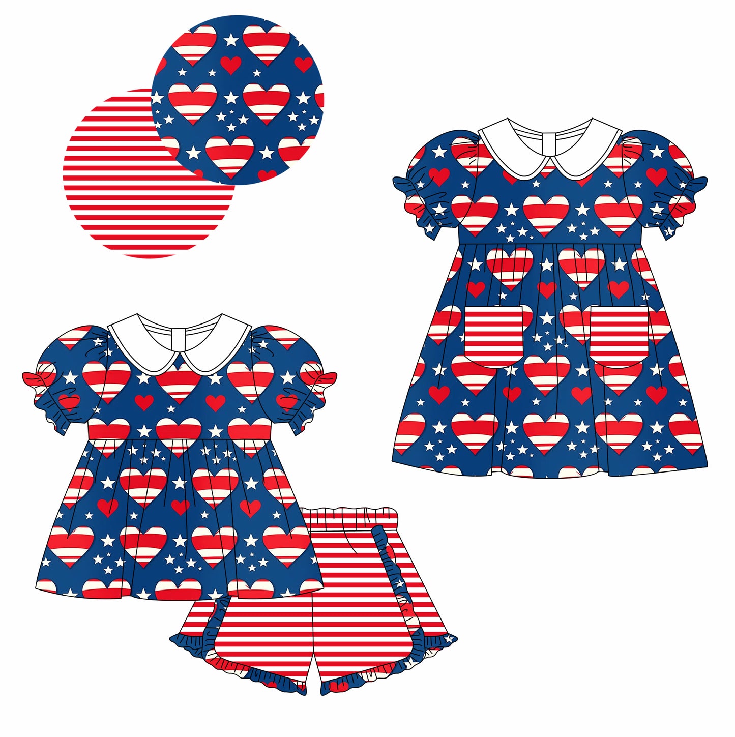 11.22 custom each style moq 5eta 4-6week Sibling Sister love baby girl short sleeve shorts sets and dresses match design