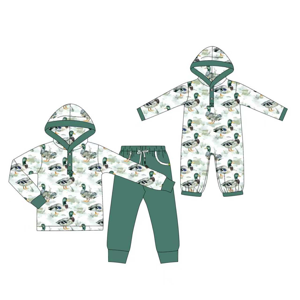 25.8.28 custom each style moq 5eta 4-6week Sibling Sisters duck baby boy long sleeve pants sets and romper match family design\