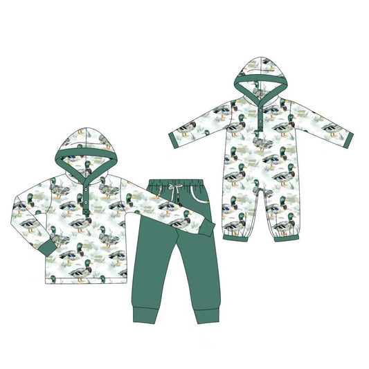 25.8.28 custom each style moq 5eta 4-6week Sibling Sisters duck baby boy long sleeve pants sets and romper match family design\