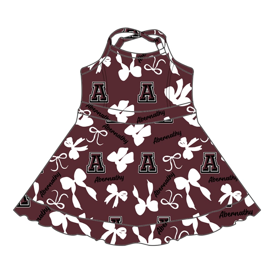 Custom moq 5 mix sizes summer teams baby girls clothes team T Maroon Black Bowknot Summer Girls Clothes