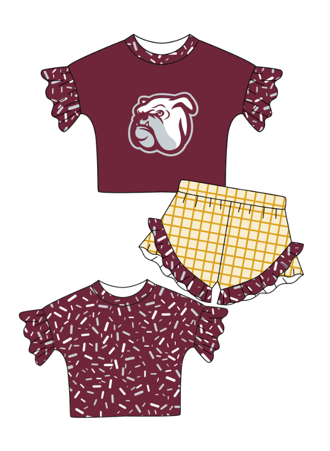 Custom moq 5 mix size milk silk summer teams baby girl clothes short sleeve shorts sets