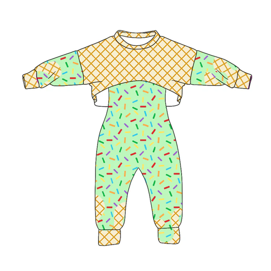 Custom summer teams baby girl clothes team green long sleeve pants 2pc sets-25.8.4
