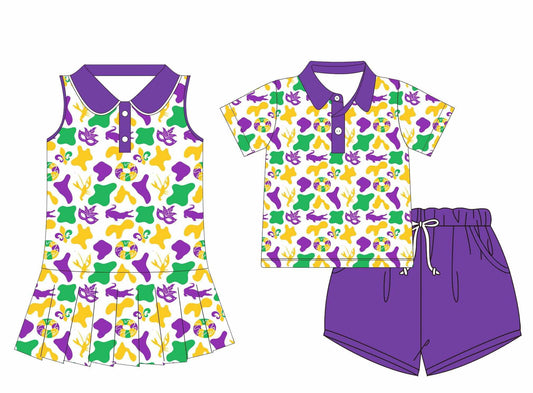 Custom moq 5 each style eta 6-7weeks baby girl clothes purple short sleeve shorts sets and dress-25.9.4