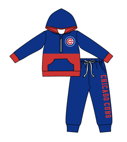 Custom moq 5 mix size eta 6-8weeks milk silk summer teams blue baby boy clothes hooded long sleeve pants sets-25.10.24