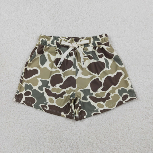 RTS NO MOQ ETA 5/7days arrived S0475 Brown and green camouflage swimming trunks