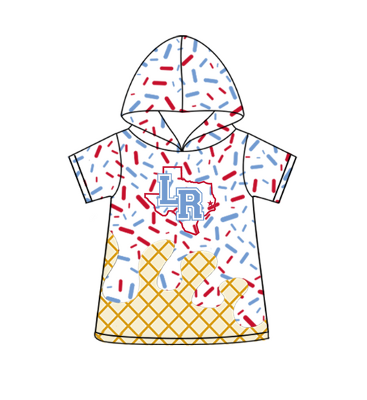 custom moq 3 eta 6-8weeks adult and kids clothes team hooded short sleeve top