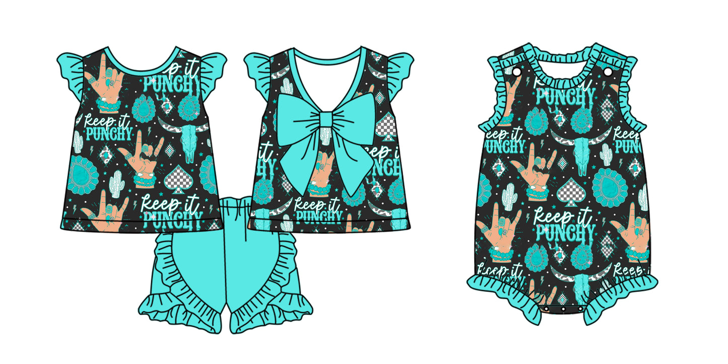 2.10 custom each style moq 5eta 4-6week Sibling Sister baby girls short sleeve shorts sets and romper match design