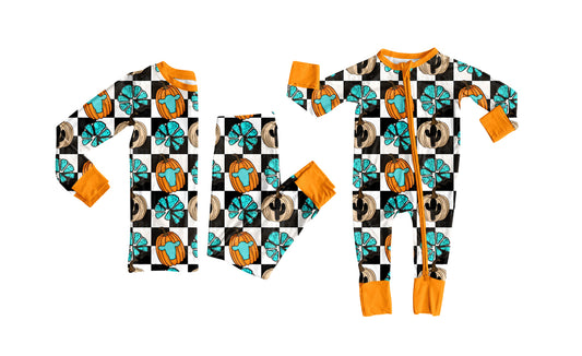 25.8.14 custom each style moq 5eta 4-6week Sibling Sister pumpkin baby boy long sleeve pants sets and rompers match family design