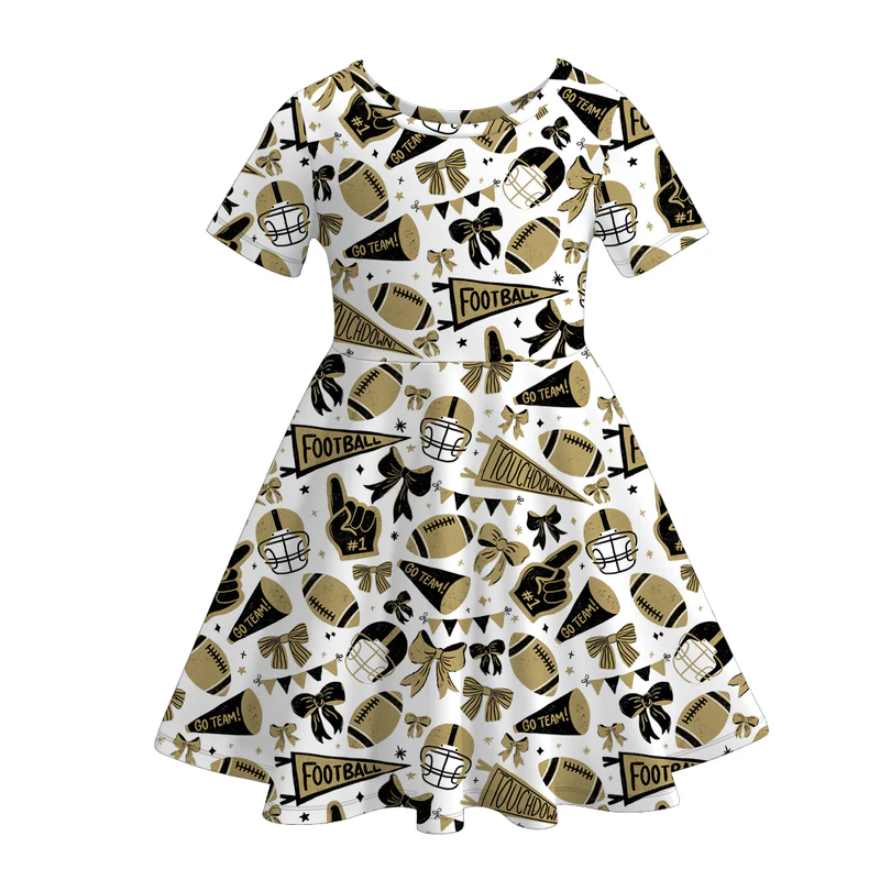 Custom moq 5 each style eta 6-7weeks milk silk baby girls team summer short sleeves dresses 6-25.7.16