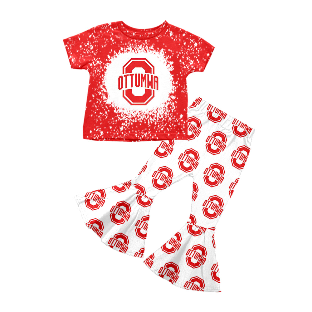 custom moq 3 eta 6-7weeks baby girl clothes red short-sleeved trousers sets