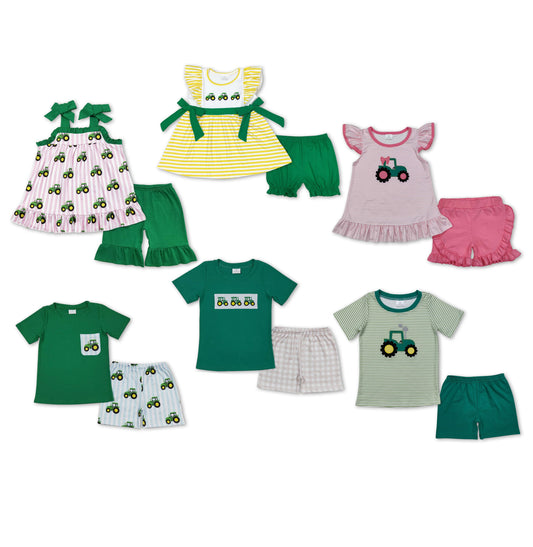 RTS NO MOQ Baby boy girls clothes  Short Sleeve shorts Suit