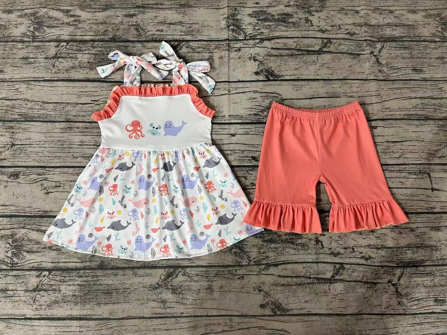 Pre-order baby girl clothes suspender shorts summer outfit