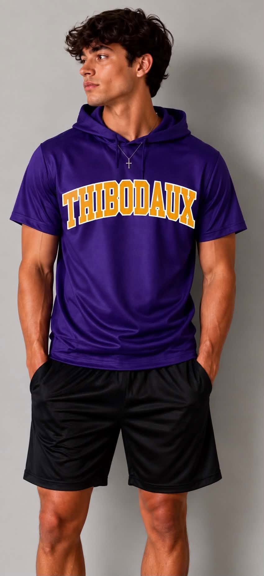 custom moq 5 mix size AAFTBX0102 Adult Team Letter Print Short Sleeve Hooded T Shirt Pullover Tops