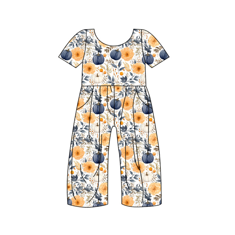 5.11custom each style moq 5eta 4-5week Sibling Sister flower pumpkin prints gold blue plaid girls set and baby romper and dress match family design