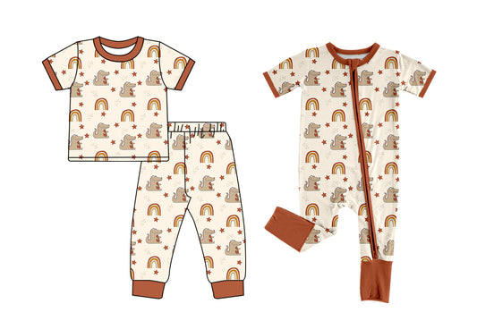 25.5.21 custom each style moq 5eta 4-6week Sibling Sister rainbow baby boy short sleeve pants sets and rompers match family design