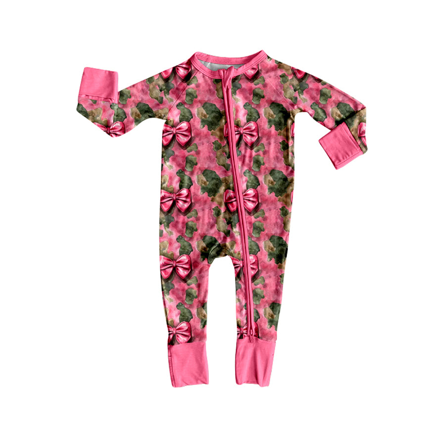 25.9.2 custom each style moq 5eta 4-6week Sibling Sisters Camouflage bow baby girl long sleeve pants sets and dress and rompers match family design