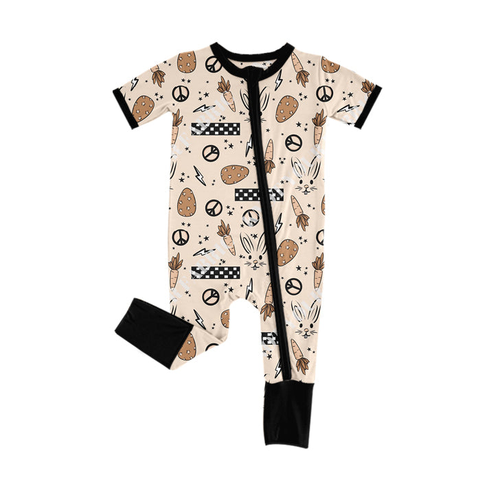 10.21 custom each style moq 5eta 4-6week Sibling Sister easter carrot black baby boys short sleeve sets and rompers match design