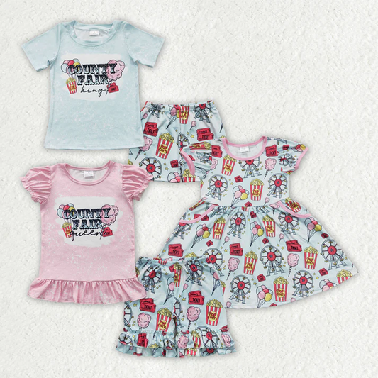 RTS NO MOQ baby girls clothes short sleeve Clothes Sets dress
