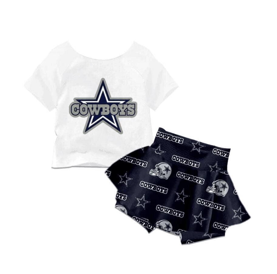 baby girls clothes team cowboys white short sleeve boxer briefs summer outfit