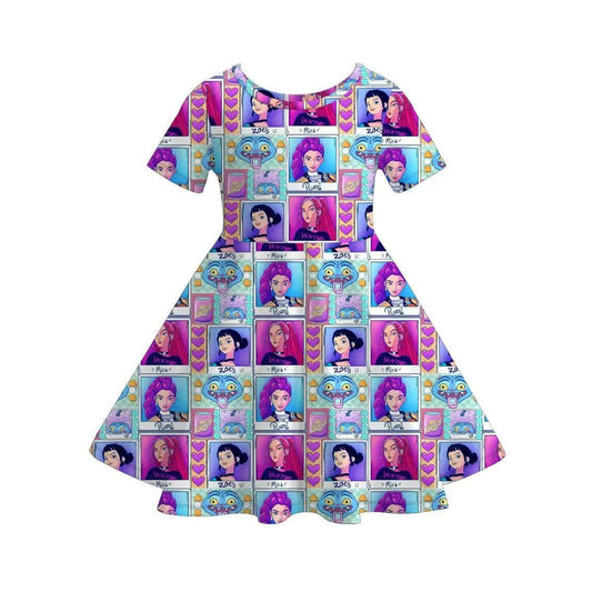 Custom moq 5 each style eta 6-7weeks baby girl clothes short sleeve dress