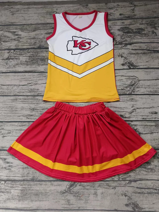 Custom moq 5 each style eta 6-7weeks baby girl clothes team red sleeveless skirts sets-25.8.6