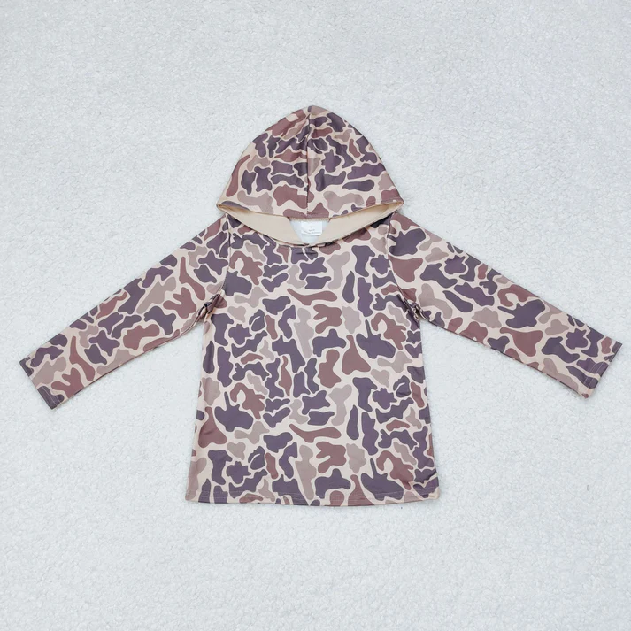 RTS NO MOQ Sibling baby boy clothes camouflage hooded long-sleeved tops