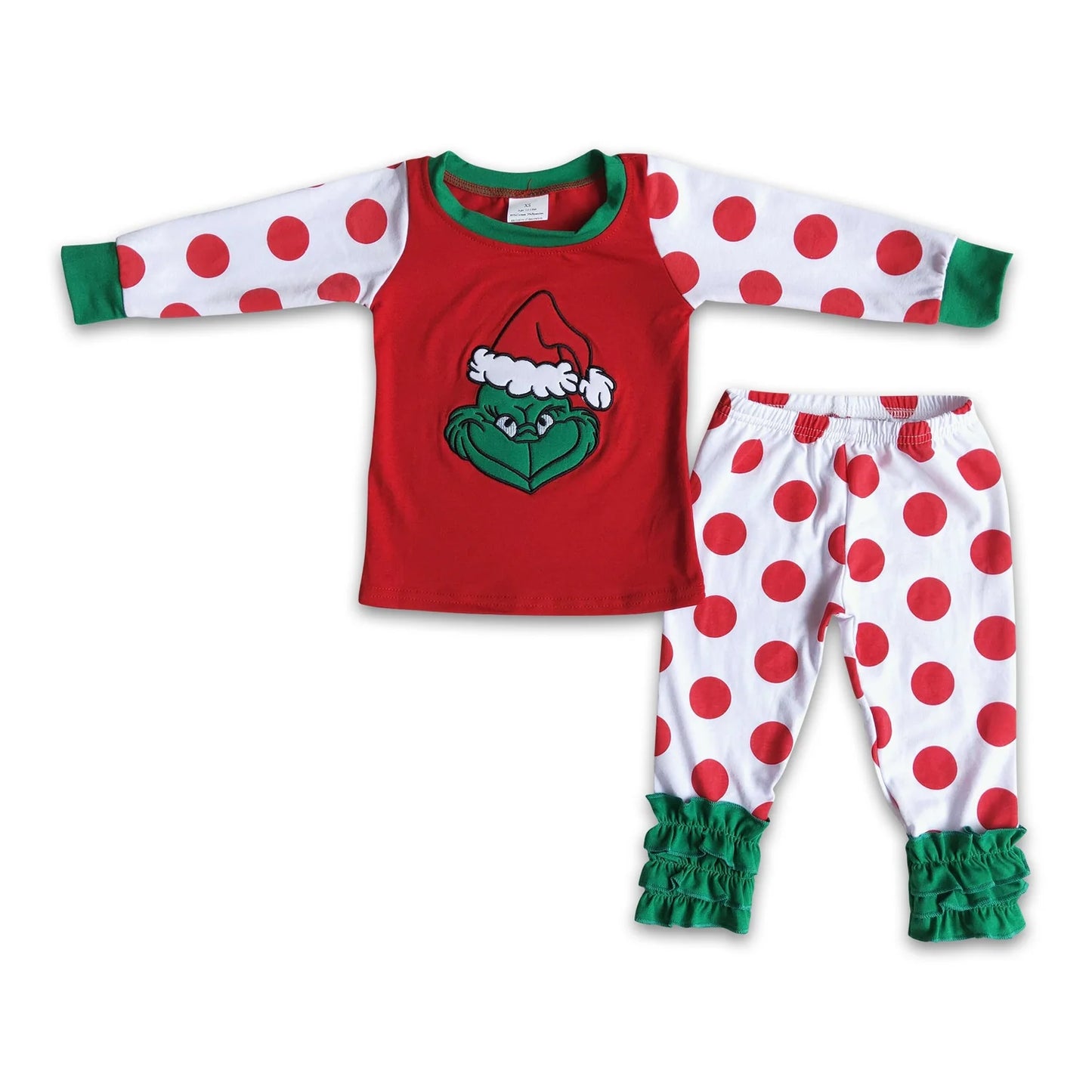 RTS NO MOQ Sibling milk silk Cute Clothes Baby Girls Christmas Long Sleeve Top Pant Holiday Outfit Set