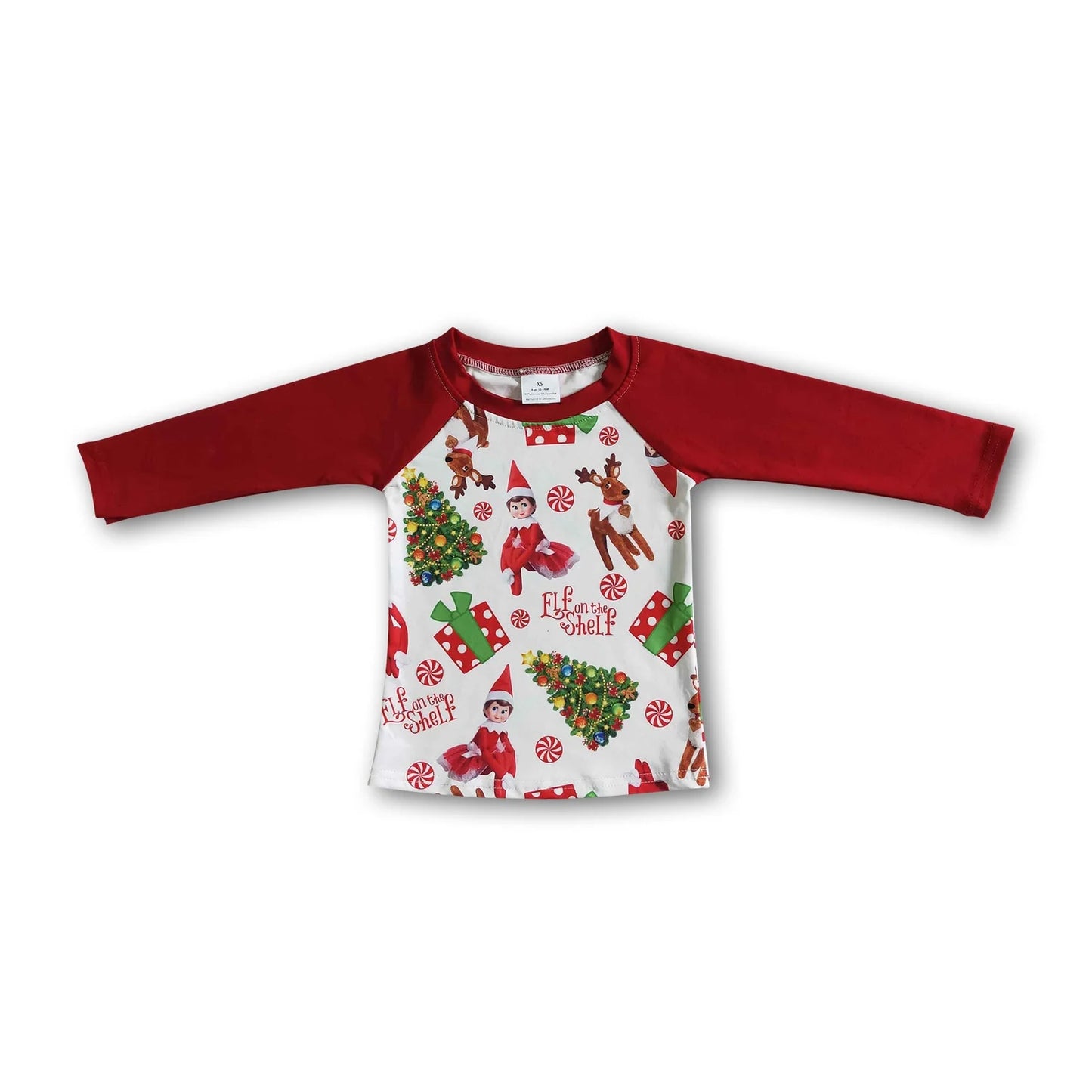 RTS NO MOQ Sibling milk silk Baby Boys Green Santa Tee Shirts Casual Tops
