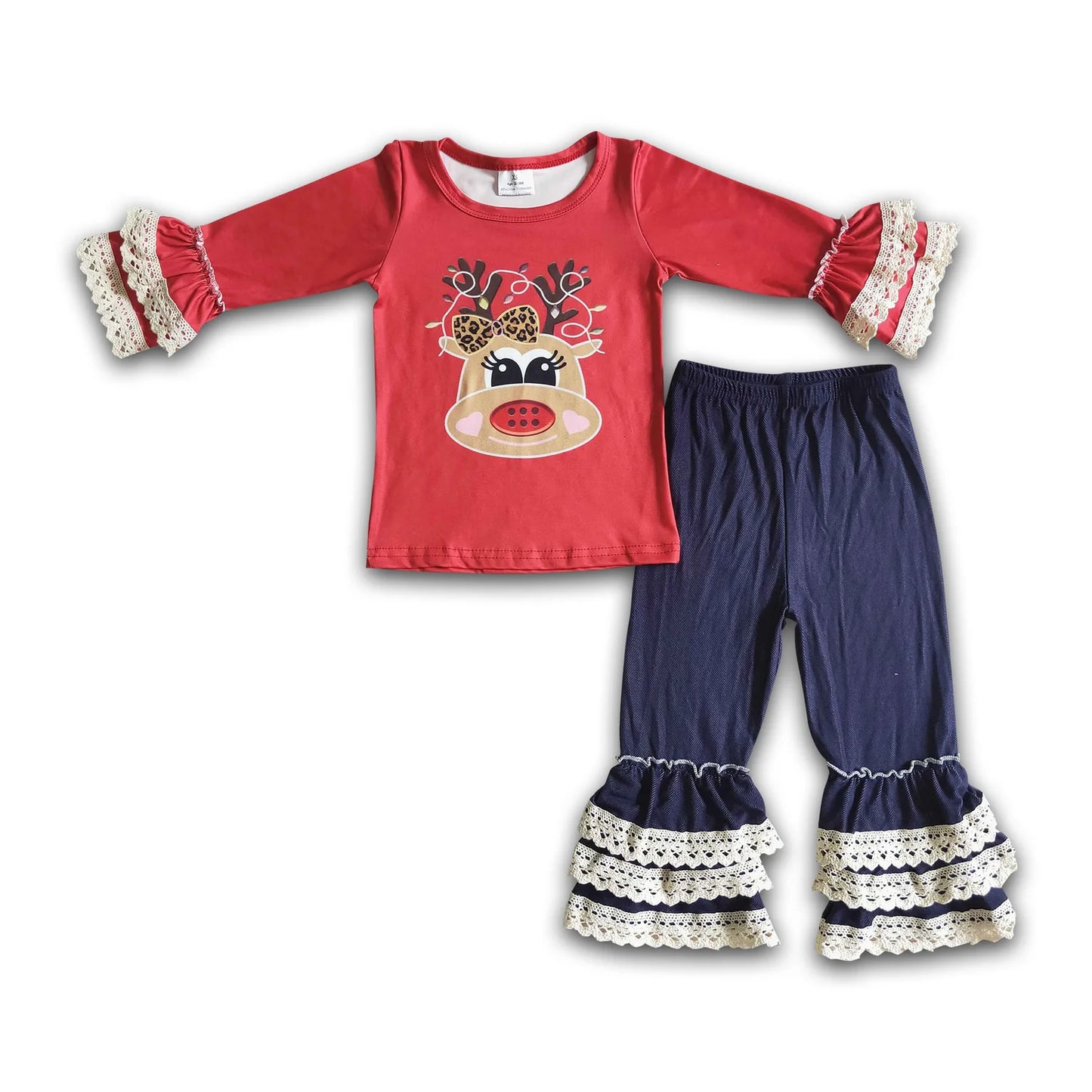 RTS NO MOQ Sibling milk silk Baby Girls Cute Candy Long Sleeve Top Pants Christmas Clothes Set
