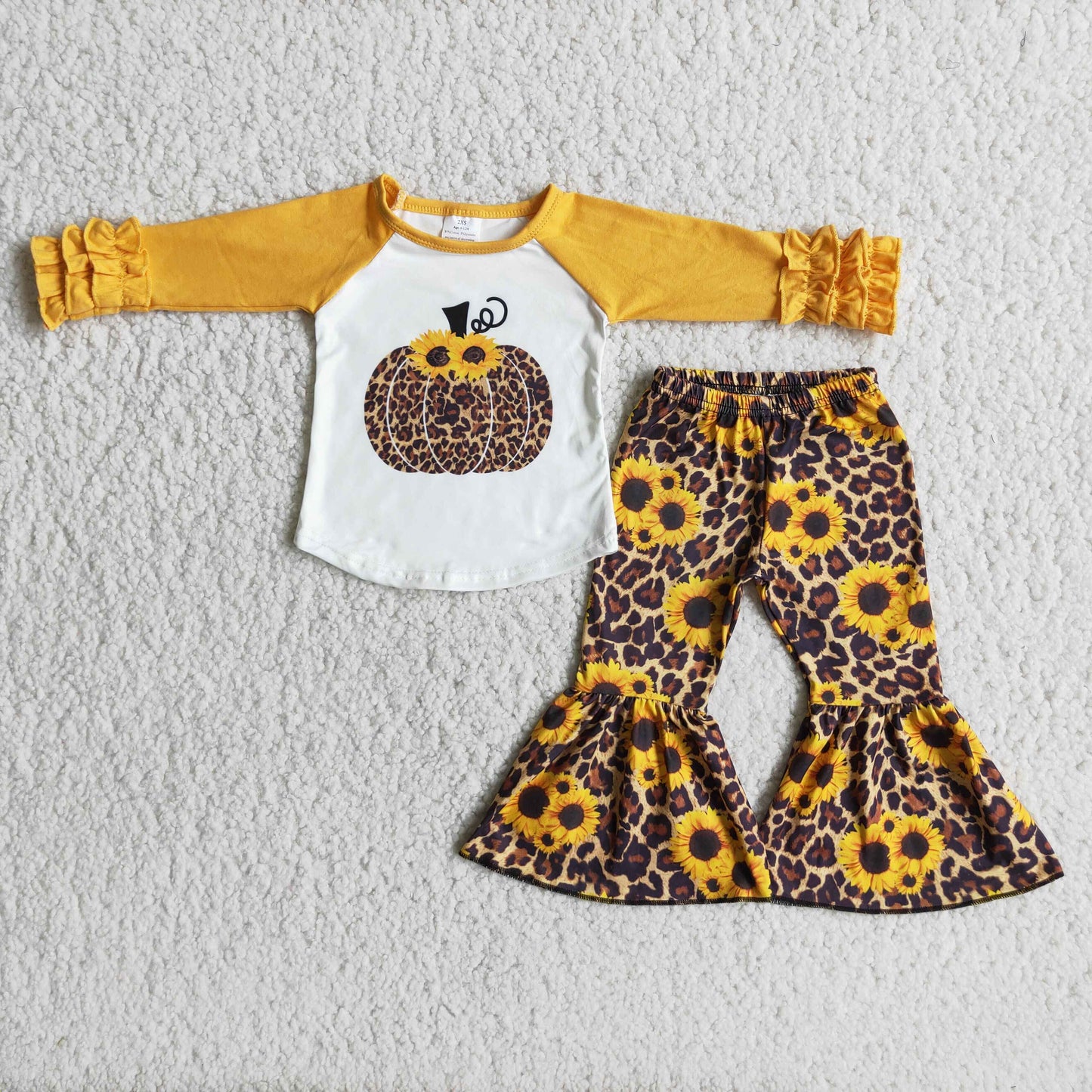 RTS NO MOQ（In Stock) 6 A15-28 Pumpkin Yellow Top Sunflower Pants