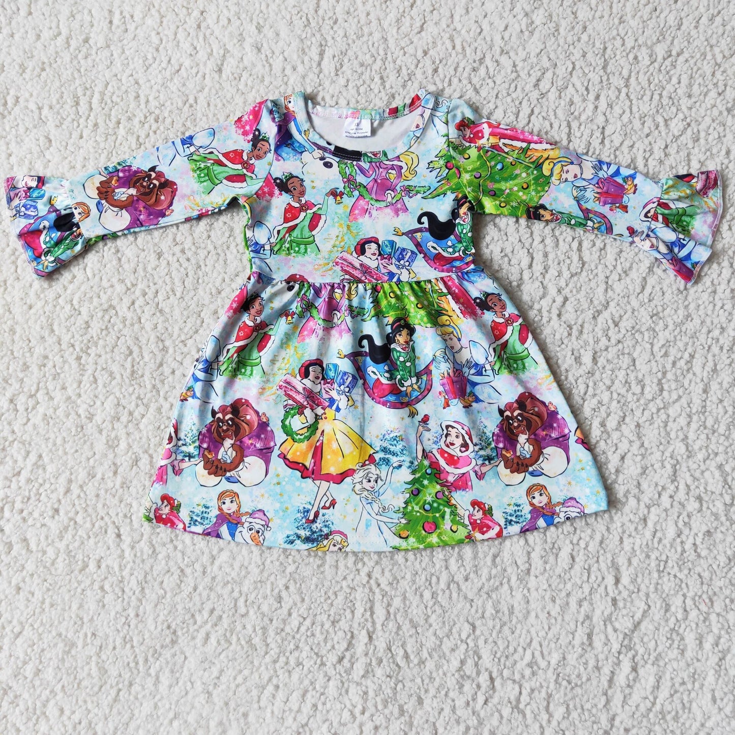 Cute Clothes  6 A16-17 Blue Long-Sleeved Dress for Baby Girl Cute Clothing