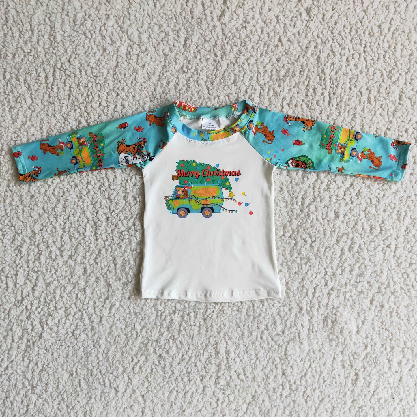 RTS NO MOQ（In Stock ) 6 A16-3 Merry Christmas Trucker Long Sleeve Top