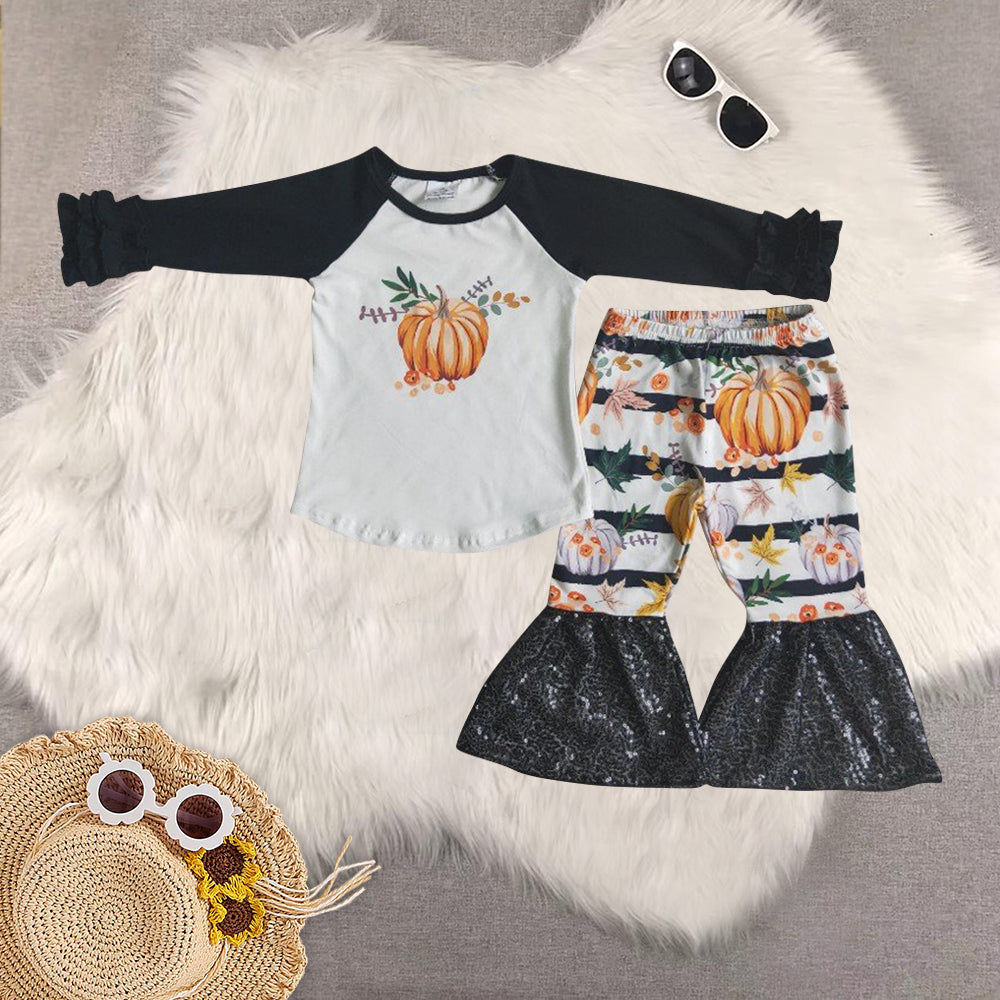 RTS Sibling baby girls clothes halloween long Sleeve pants sets