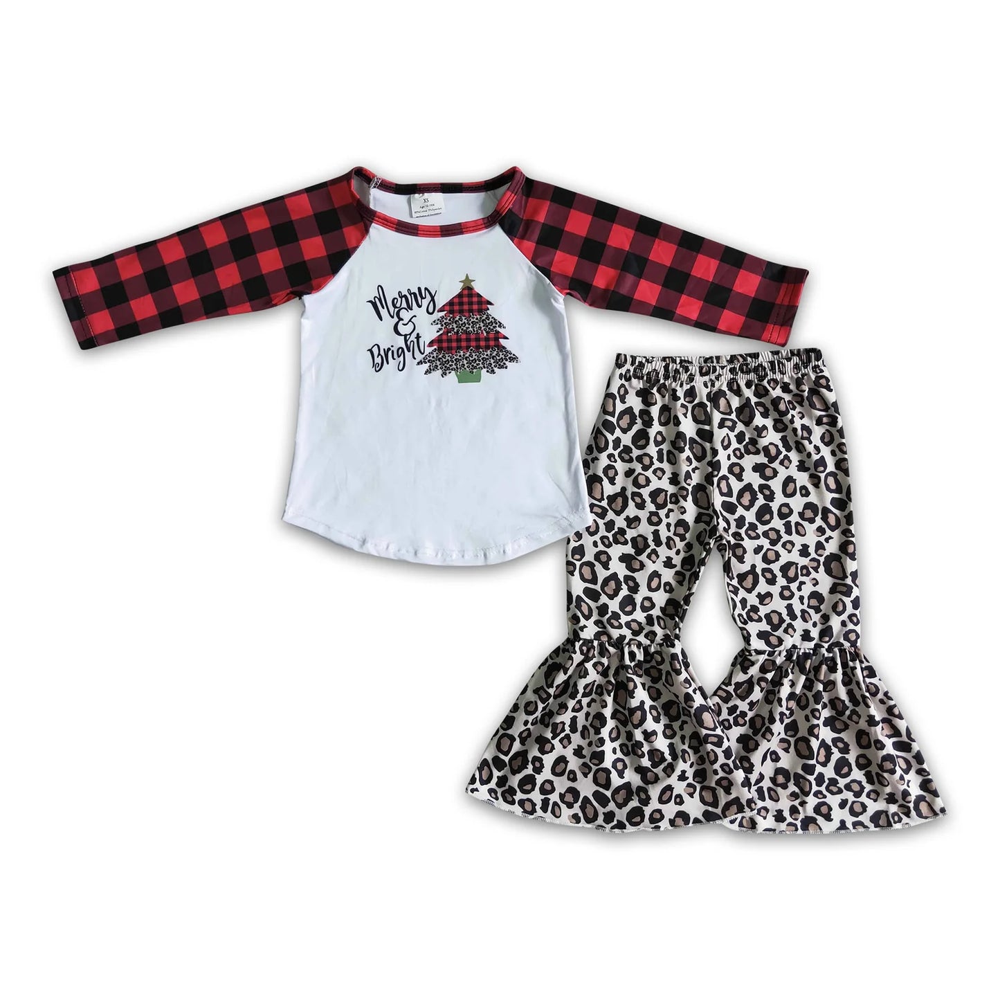 RTS NO MOQ Sibling milk silk Baby Girls Long Sleeve Top Bell Bottom Pants Holiday Clothes Set