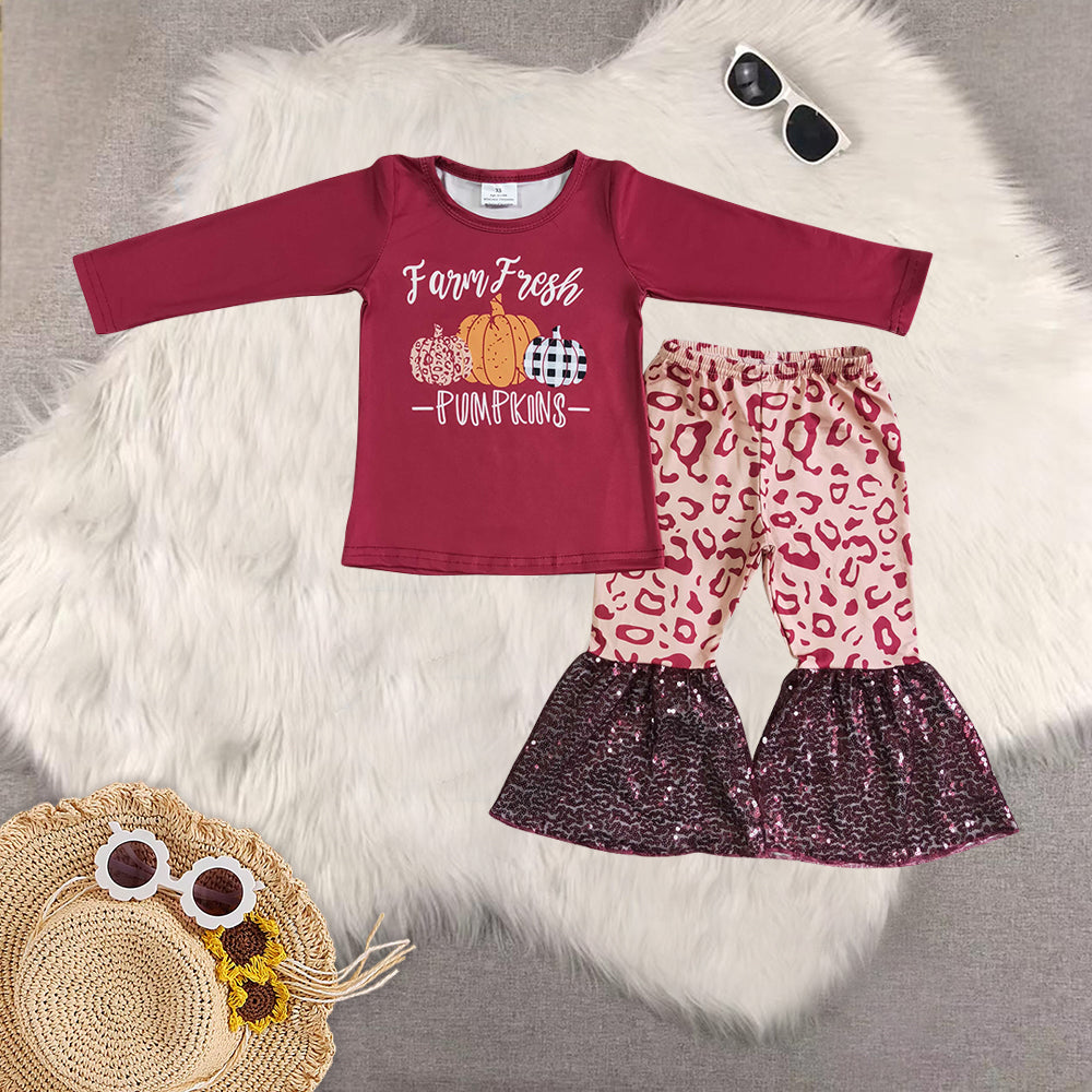 RTS NO MOQ Sibling baby girls clothes halloween long-sleeved trousers suit
