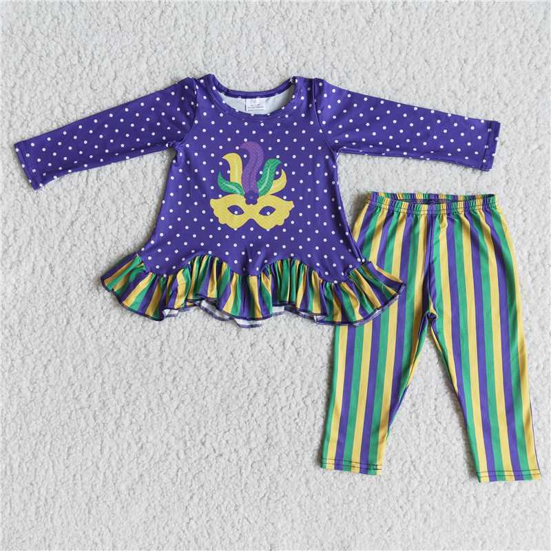 RTS NO MOQ Sibling baby girl clothes Mask Letter long Sleeve Top & Sequin Flared Pants Sets