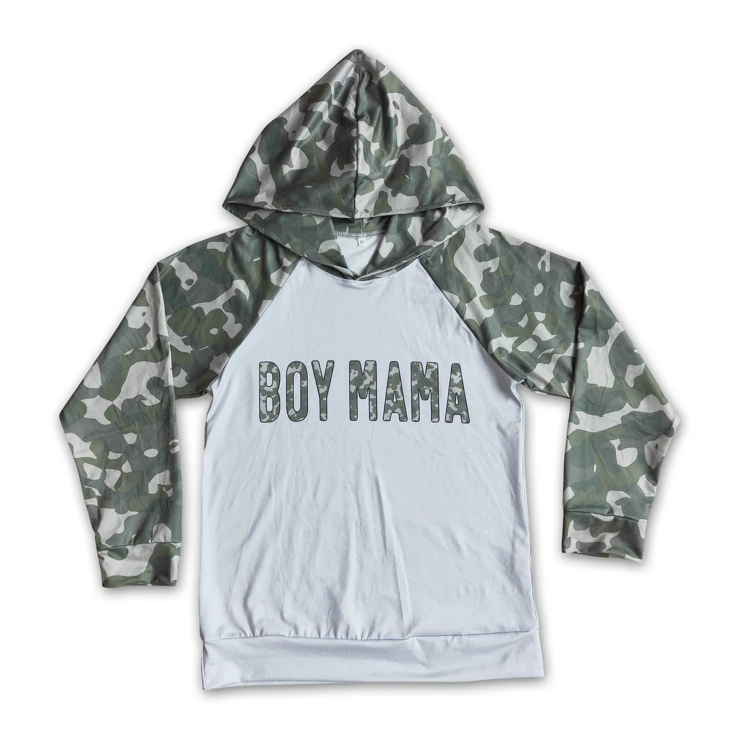 RTS NO MOQ milk silk Sibling Adult To Match Kids mama's boy camo print hooded shirt tops casual hoodie tops